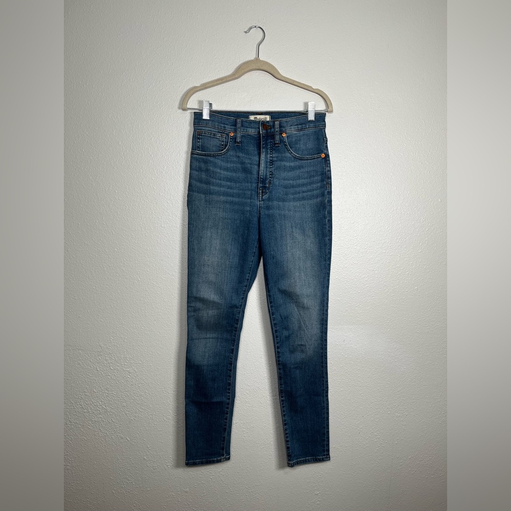 Madewell 11” high rise skinny crop blue jeans size 27T